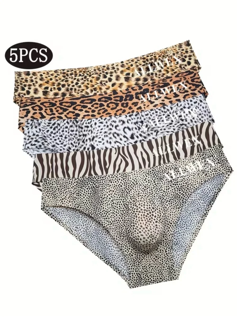 5-Pack Animal Print Seamless Bikini Briefs - Mixed Animal Prints